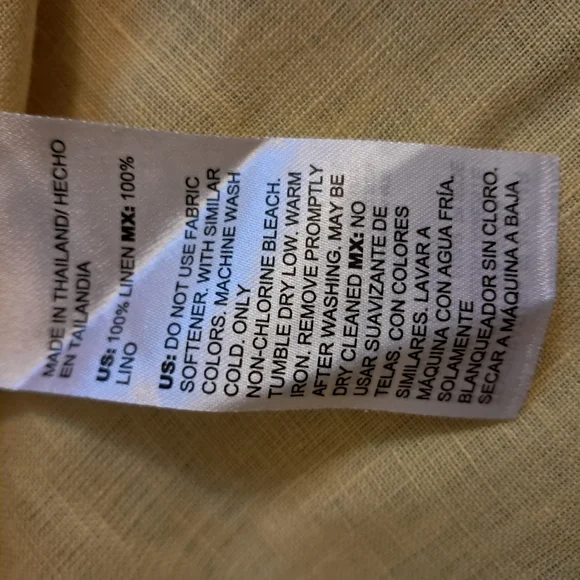 Chico's Yellow Plus Size Women's 100% Linen Button-Up Shirt l Size 3 - Picture 5 of 8